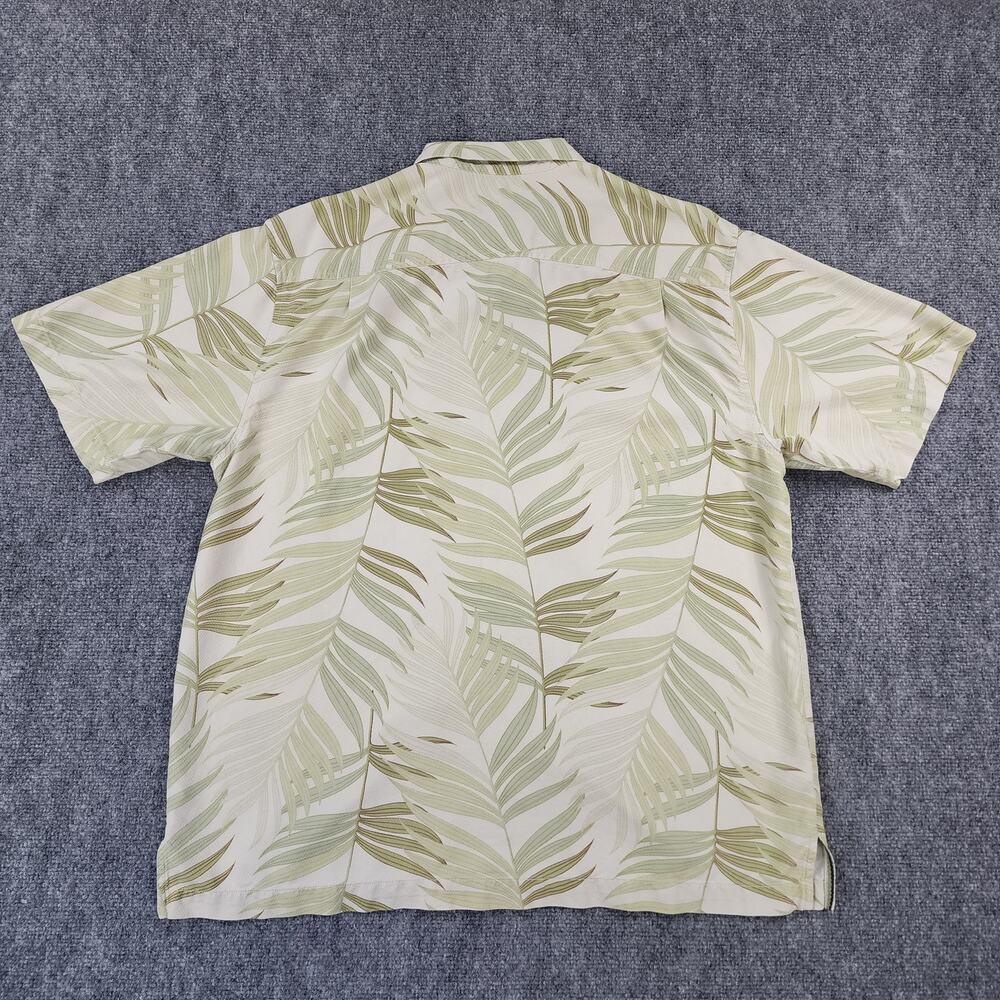 Tommy Bahama Shirt Mens Large Tan Tropical Silk Hawaiian Button Up Loop Collar - Picture 5 of 16